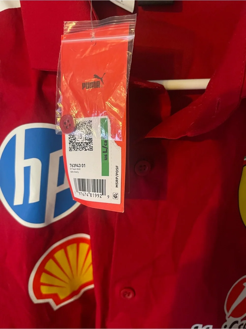 Puma Ferrari Red Team Polo Shirt Large NWT - Picture 4 of 5